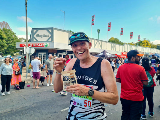 Brett Florens Completing 29 Comrades Marathons - Runder Biltong 