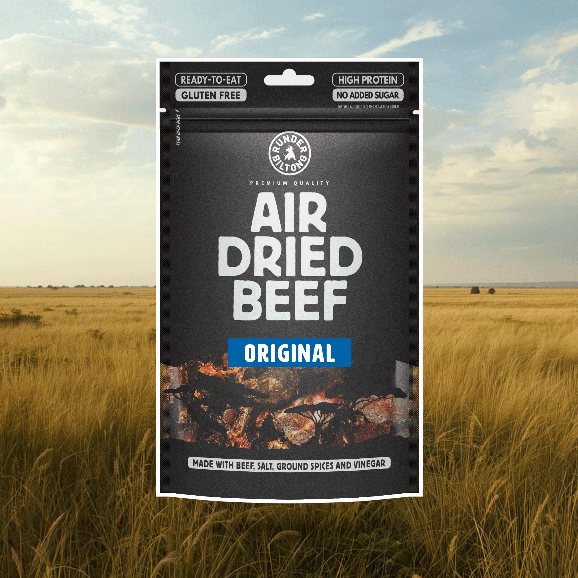 Sliced beef biltong 150g — South African air-dried high-protein snack